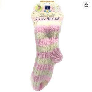 Dream Silk Cozy Socks Shea Butter Infused Spa Stockings (Pink)